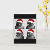 Funny Christmas Green Cheek Conure Santa Photo Boo Kaart (Gele Bloem)