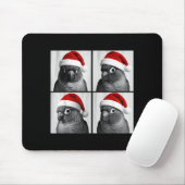 Funny Christmas Green Cheek Conure Santa Photo Boo Muismat (Met muis)