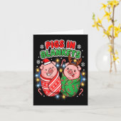 Funny Christmas Gs In Blankets Festive Food Pun  Kaart (Gele Bloem)