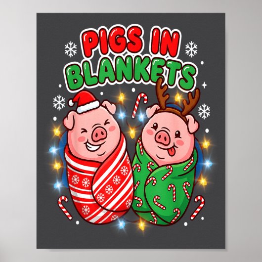 Funny Christmas Gs In Blankets Festive Food Pun  Poster (Voorkant)