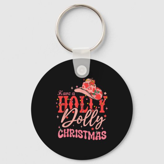 Funny Christmas Have A Holly Christmas Jolly Cowgi Sleutelhanger (Voorkant)