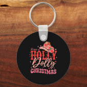 Funny Christmas Have A Holly Christmas Jolly Cowgi Sleutelhanger (Voorkant)