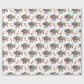 Funny Christmas Highland Koe Cadeaupapier (Vlak)