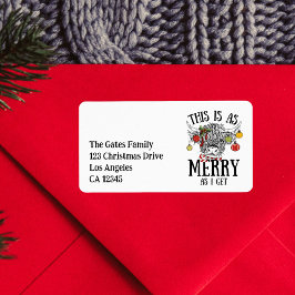 Funny Christmas Highland Koe Etiket