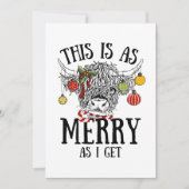 Funny Christmas Highland Koe Feestdagenkaart (Voorkant)
