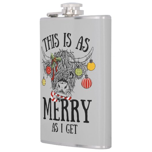 Funny Christmas Highland Koe Heupfles (Links)
