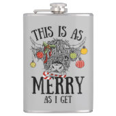 Funny Christmas Highland Koe Heupfles (Voorkant)
