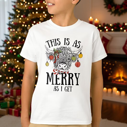 Funny Christmas Highland Koe T-shirt