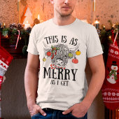 Funny Christmas Highland Koe T-shirt