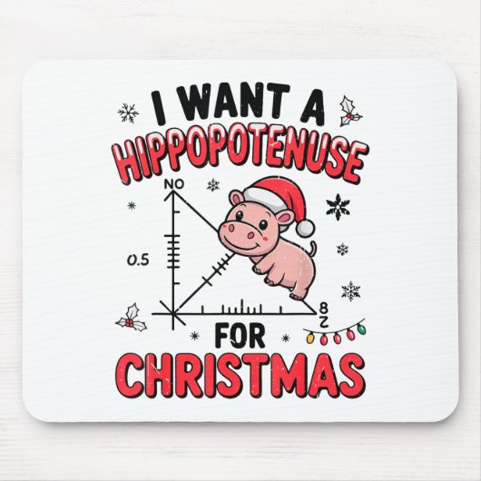 Funny Christmas Hiptamus Math Teacher Gift Ugly Sw Muismat (Voorkant)