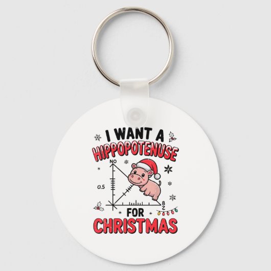 Funny Christmas Hiptamus Math Teacher Gift Ugly Sw Sleutelhanger (Voorkant)
