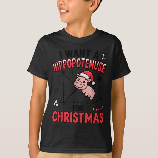 Funny Christmas Hiptamus Math Teacher Gift Ugly Sw T-shirt (Voorkant)