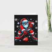 Funny Christmas Hockey Cool Santa Claus 6 7 Meme T Kaart (Voorkant)