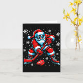 Funny Christmas Hockey Cool Santa Claus 6 7 Meme T Kaart (Gele Bloem)