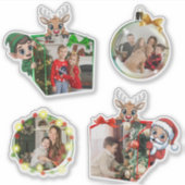 Funny Christmas Holiday Family Photo 3D Stickers (Voorkant)