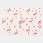 Funny Christmas Holiday Flamingo Lights White Pink Inpakpapier Vel (Voorkant)