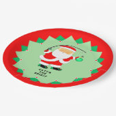 Funny Christmas Holiday Santa Fishing Papieren Bordje (Gekanteld)