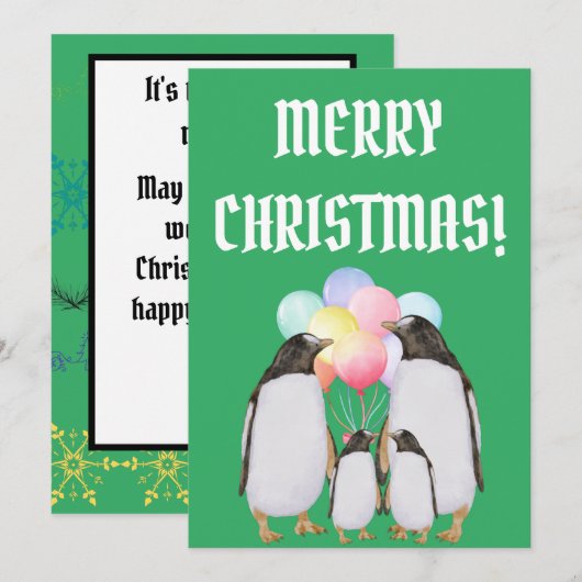 Funny christmas holidays bedankkaart (Voorkant / Achterkant)