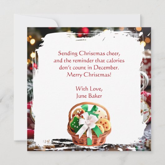 Funny Christmas Humor | Coffee and Cookies Kaart (Achterkant)