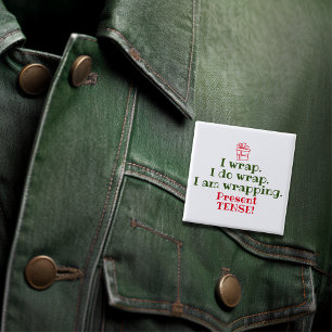 Funny Christmas Humor   Grammaticale woordspeling Vierkante Button 5,1 Cm