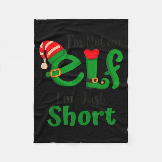 Funny Christmas I'm Not An Elf I'm Just Short Xmas Fleece Deken (Voorkant)