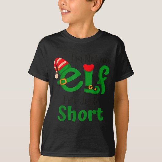 Funny Christmas I'm Not An Elf I'm Just Short Xmas T-shirt (Voorkant)