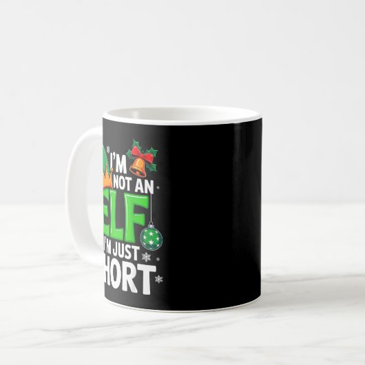 Funny Christmas Im Not An Elf Just Short Xmas Men  Koffiemok (Voorkant links)