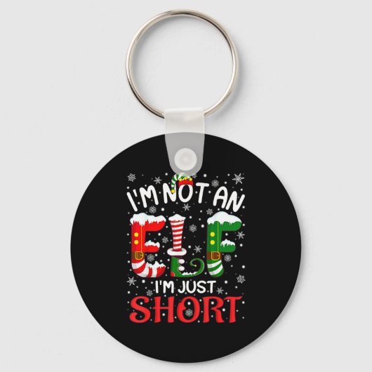 Funny Christmas I'm Not An Elf Just Short Xmas Men Sleutelhanger (Voorkant)