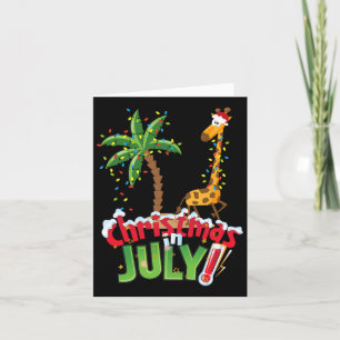 Funny Christmas in juli Shirt Santa Giraffe Palm T Kaart