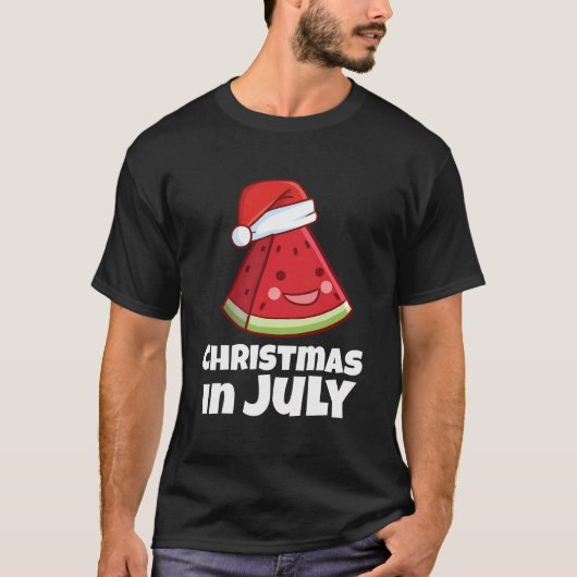 Funny Christmas in juli Shirt Zomer Watermelon Sa (Voorkant)