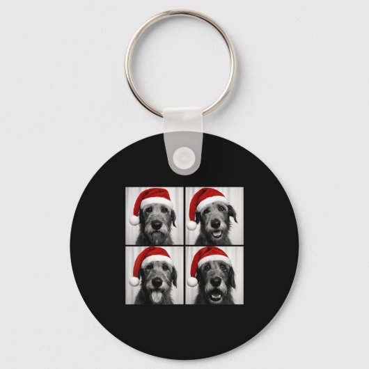 Funny Christmas Irish Wolfhound Santa Dog Lover Ph Sleutelhanger (Voorkant)