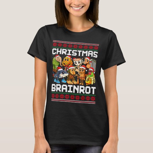 Funny Christmas Italian Brain Rot For Men Women Bo T-shirt (Voorkant)