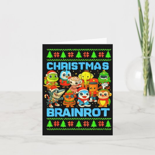 Funny Christmas Italian Brain Rot Italian Brainrot Kaart (Voorkant)