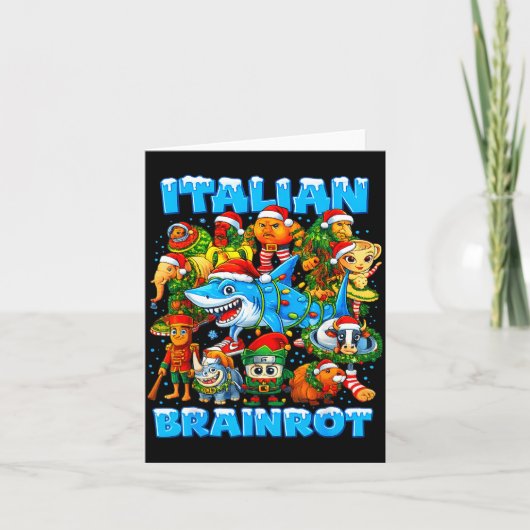 Funny Christmas Italian Brain Rot Italian Brainrot Kaart (Voorkant)