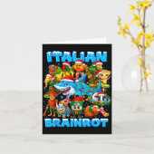 Funny Christmas Italian Brain Rot Italian Brainrot Kaart (Gele Bloem)
