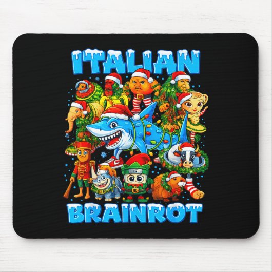 Funny Christmas Italian Brain Rot Italian Brainrot Muismat (Voorkant)