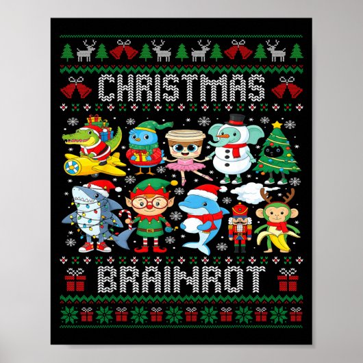 Funny Christmas Italian Brain Rot Italian Brainrot Poster (Voorkant)