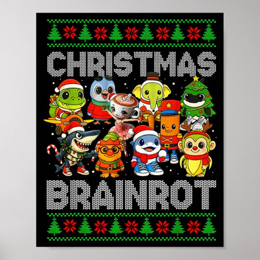 Funny Christmas Italian Brain Rot Italian Brainrot Poster (Voorkant)