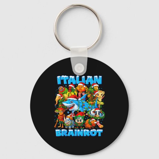 Funny Christmas Italian Brain Rot Italian Brainrot Sleutelhanger (Voorkant)