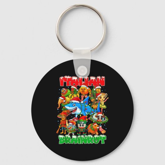 Funny Christmas Italian Brain Rot Italian Brainrot Sleutelhanger (Voorkant)