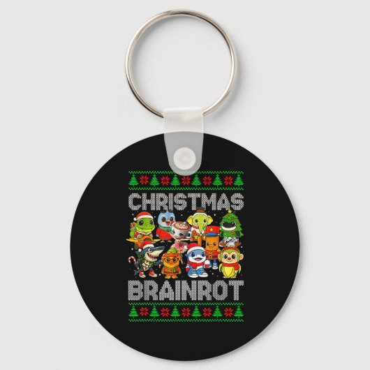 Funny Christmas Italian Brain Rot Italian Brainrot Sleutelhanger (Voorkant)