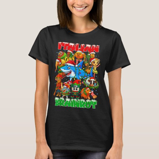 Funny Christmas Italian Brain Rot Italian Brainrot T-shirt (Voorkant)