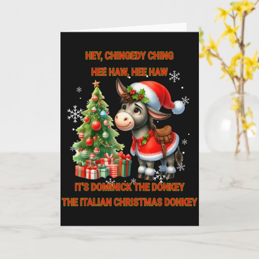 Funny Christmas Italian Christmas Dominick The  Kaart (Gele Bloem)