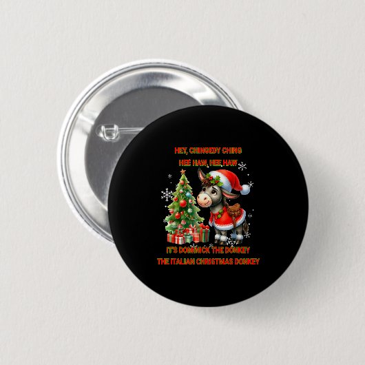 Funny Christmas Italian Christmas Dominick The  Ronde Button 5,7 Cm (Voorkant /achterkant)