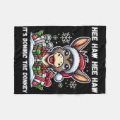 Funny Christmas Italian Christmas Donkey Dominic T Fleece Deken (Voorkant (Horizontaal))