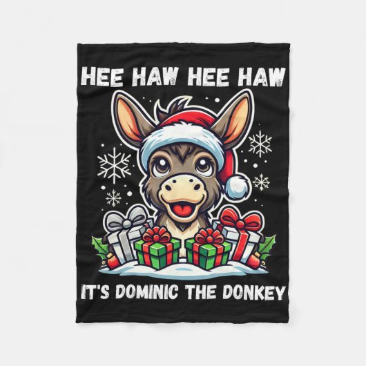 Funny Christmas Italian Christmas Donkey Dominic T Fleece Deken (Voorkant)