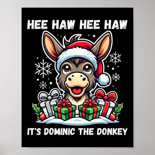 Funny Christmas Italian Christmas Donkey Dominic T Poster (Voorkant)