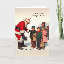 Funny Christmas Kaart - Cadeaus van Santa