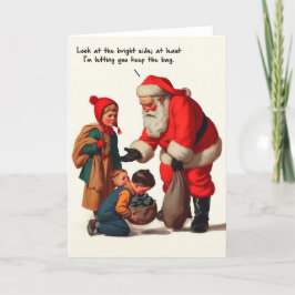 Funny Christmas Kaart - Kolen van Santa