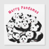 Funny Christmas Kaart met Happy Family Panda's (Voorkant)
